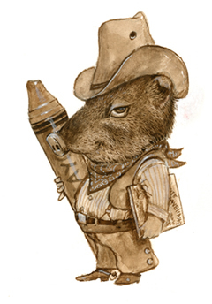 Jim Harris… in a very early stage of becoming a children’s book illustrator.  No wonder he’s so good at illustrating javelinas!